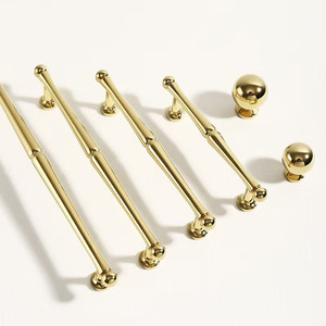 Penjualan Panas Gagang Kabinet Kuningan Antik Solid Chrome PVD Emas Disikat Hitam untuk Lemari Dapur Kenop Laci Bulat. - Product Image 6