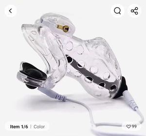Kidding Zone Air Dispositif de chasteté masculin choqué électrique Cage à pénis Cage à bite Anneau de pénis <span class=keywords><strong>Cb6000</strong></span> - Product Image 1