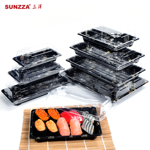 Sunzza Jual Panas Restoran/Pesta/Supermarket untuk Makanan Sekali Pakai Wadah Sushi Plastik Hewan Peliharaan dengan Tutup Anti Kabut Transparan - Product Image 1