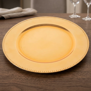 Yellow Eco-Friendly Melamine Round Charger <b>Plates</b> Classic Traditional Durable for Catering and Wedding ZF Global Export - Product Image 3