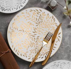 ชุดอาหารเซรามิกทนทานจากกระดูกจีนแบบยั่งยืนที่เป็นมิตรกับสิ่งแวดล้อมสไตล์ยุโรป ประกอบด้วยจานอาหารค่ำ สำหรับงานแต่งงานสุดหรูทันสมัยและร้านอาหาร - Product Image 3