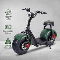 Nouveau Citycoco 1000W 48V à grandes roues, trottinette électrique à pneus larges pour adulte, puissante moto électrique à pneus larges pour la vente en gros
