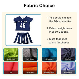 Conjuntos de Uniformes de Animadoras con Falda Mini para Práctica de Baile para Mujeres y Niñas, con Logotipo Personalizado para Fiestas Escolares, 100% Poliéster - Product Image 2