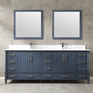 Mueble de Baño Moderno de Madera Sólida Estilo Farmhouse con Espejo Enmarcado Incluido, Resistente al Agua y Ecológico para Apartamento - Product Image 1