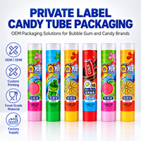 Tubes d'emballage pour bonbons de qualité alimentaire sans BPA, 40 ml, en aluminium et plastique, avec bouchon à vis, impression UV personnalisée pour chewing-gum