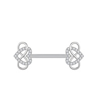Acier inoxydable Zircon Mamelon Anneau Corps Piercing Bijoux Mode Moules Conception Sexe Cristal Mamelon Bijoux