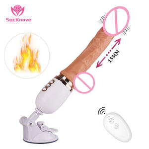 Vibratore Automatico Telescopico Elettrico a Mani Libere con Ventosa, <span class=keywords><strong>Mini</strong></span> Dildo a Spinta per Donne - Product Image 1