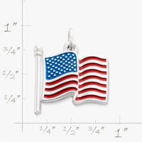 Pendentif en argent sterling S925 James Avery USA & thème patriotique, orné du drapeau américain/lettres/design Tour Eiffel