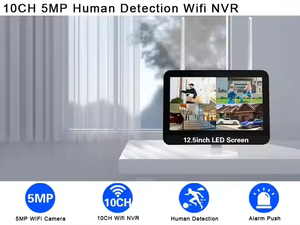 10.1インチ液晶画面4MP 4CHソーラー屋内カメラ8 PCA 1年2.8mm CMOSバッテリー式サポートWiFi SDカードメモリーカード - Product Image 6