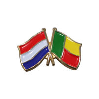 CADEAU HEUREUX Produits les plus vendus Drapeau du pays Croix nationale en métal Double drapeau Épinglette dure en émail doux Badges