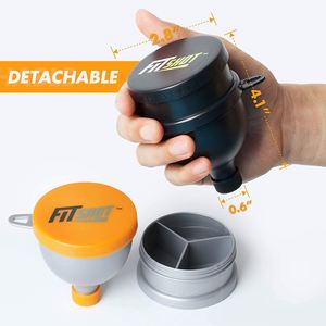 <b>Protein</b> Powder Funnel Supplement Funnel with Keychain 2 in 1 120ml <b>Bottle</b> With Pill Box - Product Image 2