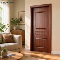 Portes en composite WPC Yingkang, couleur grain de bois, matériau polymère, anti-fissuration, anti-poussière, porte de chambre à coucher, prix compétitif