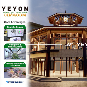 غرفة شمسية زجاجية خارجية سكنية من الألومنيوم الصيني ماركة Yeyon 2026 بتصميم مخصص وألوان حسب الطلب مع شاشات للحماية من الرياح - Product Image 1