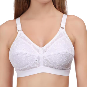 Breathable Cotton <b>Bra</b> For Women With Seamless Design Adjustable Straps And Cotton Panties Set In Organic Fiber Blend - Product Image 4
