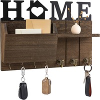 Étagère murale multifonctionnelle en bois massif non pliable - Boîte à un seul niveau pour le salon, pour courrier, clés et petits objets
