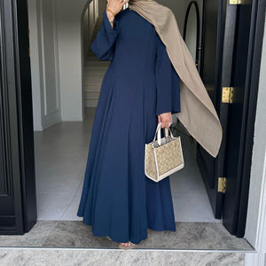 2025 vendita calda Abaya con coulisse regolabile in <span class=keywords><strong>lino</strong></span> da <span class=keywords><strong>donna</strong></span> abiti modesti moda abbigliamento islamico abito <span class=keywords><strong>lungo</strong></span> musulmano Abaya - Product Image 4