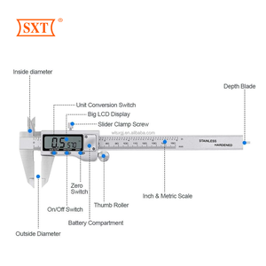 Calibrador Digital, Calibrador <span class=keywords><strong>Vernier</strong></span> de Acero Inoxidable, Micrómetro Digital con Pantalla LCD Grande - Product Image 6