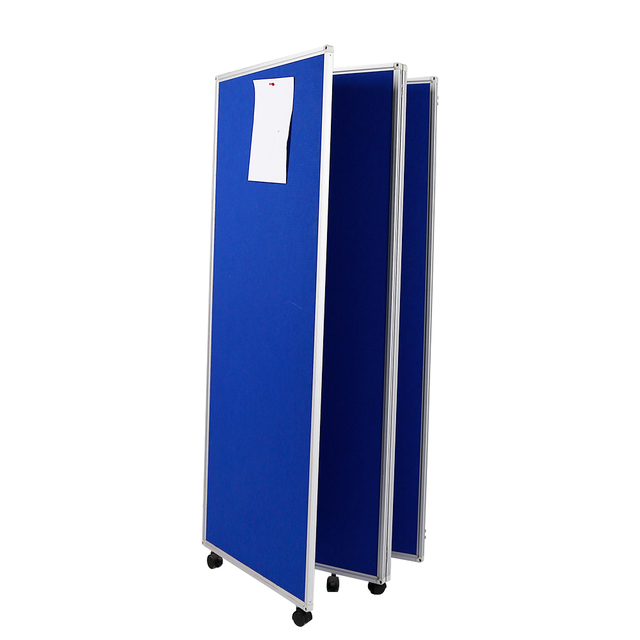 Customized Classic Felt Folding Room Divider Screen with Message Board 180x90cm Aluminum Frame