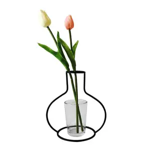 新しいデザインクリエイティブアイアンラインフラワーポット植物花瓶アーティストスタンド