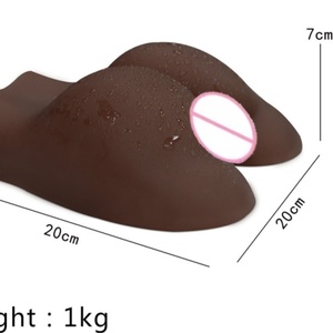 Masturbateur réaliste fessier africain et européen - Jouet sexuel masculin à double canal vaginal et <span class=keywords><strong>anal</strong></span>, avec fesses volumineuses, type torse de poupée sexuelle - Product Image 5