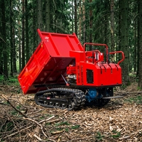 Mini-dumper compact sur chenilles 4x4 diesel de type pick-up japonais, capacité 500 kg, 800 kg, 1 tonne, pour usage agricole, jardin et verger