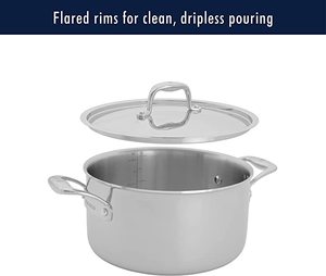 Thiết kế tối giản thép không gỉ Cookware Set với Composite dưới chảo gốm và vật liệu kim loại kính nắp - Product Image 6