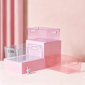Stackable Plastic Organizer Basket Multi <strong>Purpose</strong> Storage Caddy Toiletry Makeup Storage Bin With Handles - Product Image 4