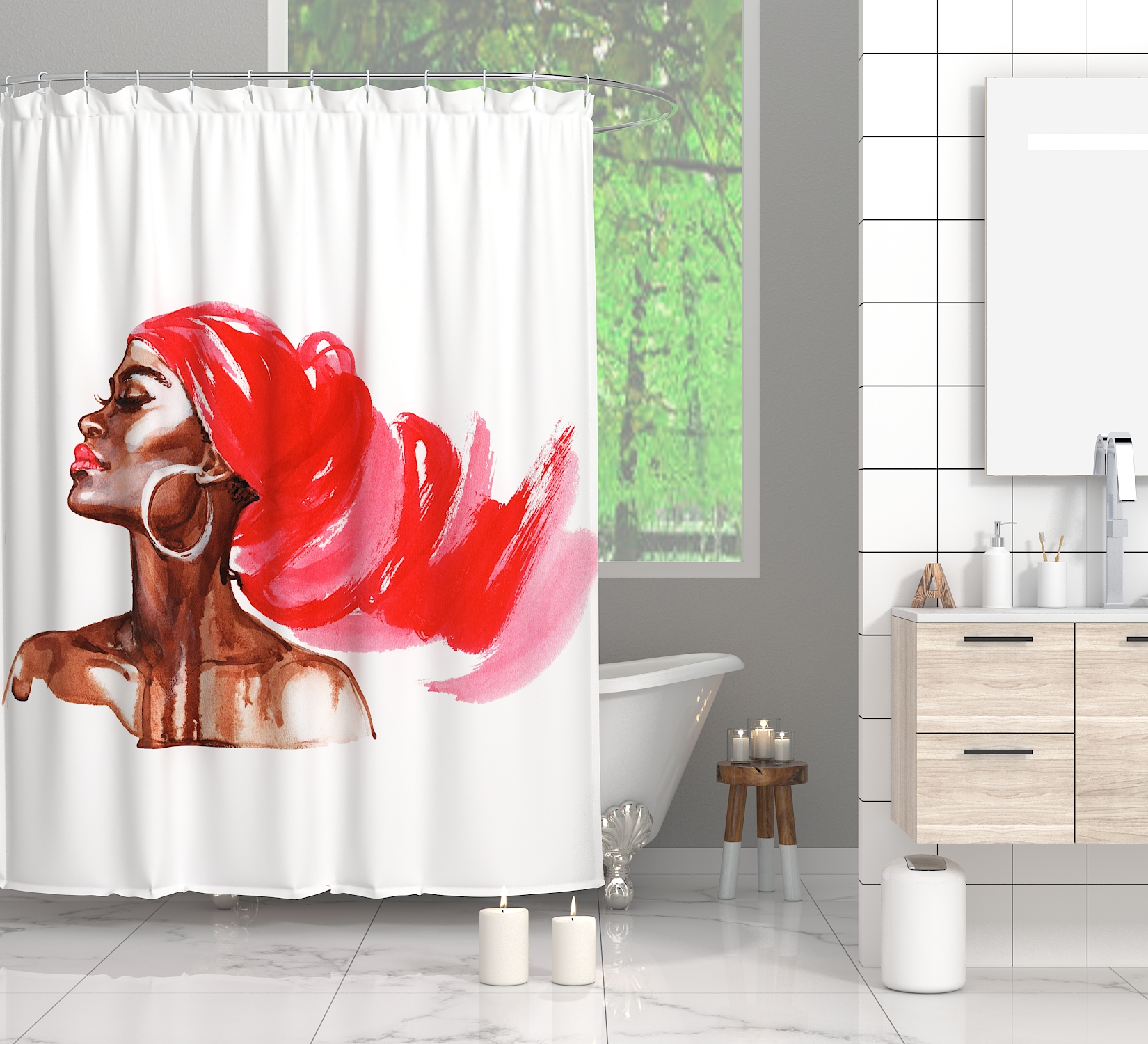 Милые яркие водонепроницаемые декоративные 3d-занавески для душа в европейском стиле с цветами на заказ