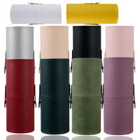 Porte-pinceaux de maquillage en cuir de luxe, grande capacité, anti-poussière, organiseur de rangement cosmétique pour la beauté