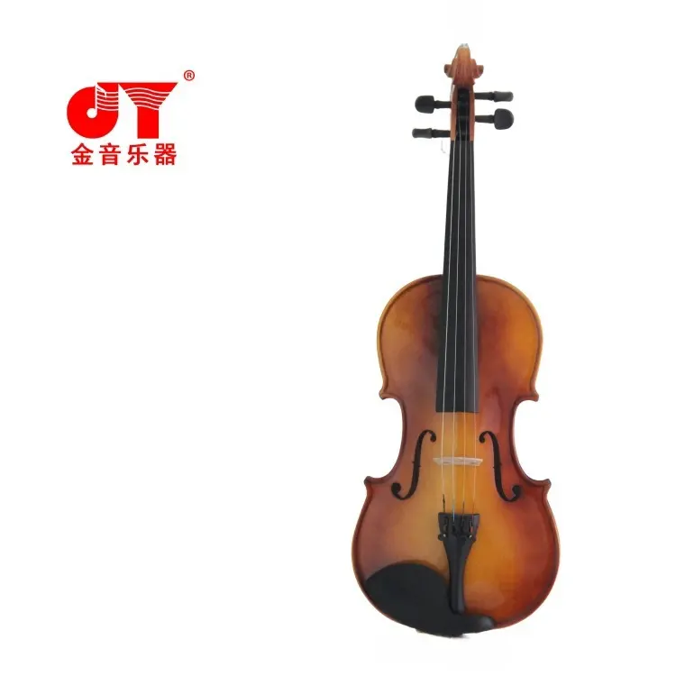 JY biola Violin 1/4 pernis padat, Violin 4/4 cemara, vibrasi lanjut