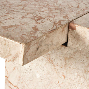 Consolle <span class=keywords><strong>Romano</strong></span> in Marmo Desert Taupe, Tavolo d'Ingresso Moderno di Lusso con Piano in Pietra Naturale - Product Image 4