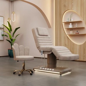 Ensemble de lit de beauté électrique professionnel noir avec 3 moteurs, accessoires réglables pour massage facial, salon et spa - Product Image 1