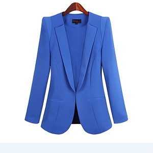 Chaqueta de Mujer para Oficina y Trabajo, Corte Entallado, Solapa, Color Sólido, Tejido de Punto, Relleno de Algodón, Exterior de Poliéster - Product Image 6