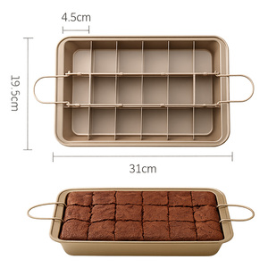 18 di động có thể tháo rời Brownie Pan không dính Khay nướng thực phẩm an toàn Carbon thép tái sử dụng <span class=keywords><strong>bakeware</strong></span> BPA free PFOA miễn phí bánh khuôn - Product Image 2