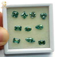 Moissanite de couleur turquoise, taille ovale/princesse/coeur/coussin, VVS, avec certificat GRA, pierre précieuse de moissanite en vrac