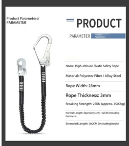 Cuerda de Seguridad Autoabsorbible con Dispositivo Anticaídas para Protección Contra Caídas - Product Image 6