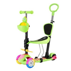 Lan Jingjing Kids <b>Scooter</b> 3 Wheel Adjustable Height With Seat For <b>2</b>-4 <b>Years</b> <b>Old</b> Children Blue Green Pink - Product Image 4