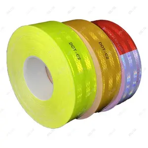 High Visibility Diamond Grade Micro Prismatic All Colors Fluorescent Yellow Red Dot C2 Conspicuity Reflective Sticker