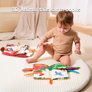 Tumama Kids Touch and Feel Soft Book Animals Tail Learning Books Toys 3D Tela no tóxica Educativo Quiet Busy Baby Cloth Books - Product Image 3