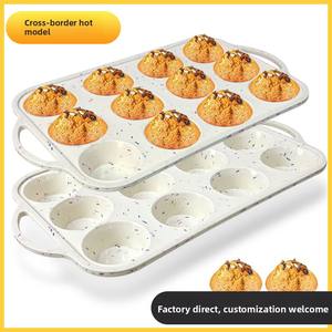 Molde de silicona al por mayor para hornear 12 magdalenas, bandeja de hierro con revestimiento de silicona de grado alimenticio, molde para 24 magdalenas en forma de cadena - Product Image 5