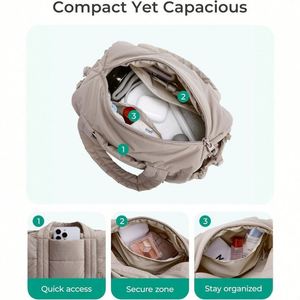 Bolso de Mano Acolchado de Moda, Mini Bolso Tipo Duffel Multiusos con Correa Extraíble para Uso Diario - Product Image 3