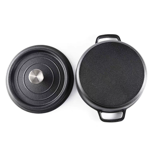 Utensilios de Cocina Precurados de <span class=keywords><strong>Hierro</strong></span> <span class=keywords><strong>Fundido</strong></span>, Cacerolas de 20/22/<span class=keywords><strong>24</strong></span>/26/28 <span class=keywords><strong>cm</strong></span>, <span class=keywords><strong>Olla</strong></span> Holandesa - Product Image 5