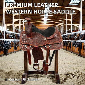Selle de cheval de course Western Barrel en cuir de qualité supérieure faite à la main Design de taille personnalisée avec tous les accessoires inclus - Product Image 3