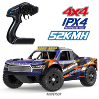 Voiture télécommandée 1/16 Brushless 4 roues motrices, modèle réduit haute vitesse 2.4GHz 4CH avec télécommande et câble USB