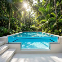 Clôture de piscine en verre trempé de 12 mm, accessoires en acier inoxydable, design moderne pour villa et complexe hôtelier