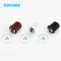 Loquet magnétique moderne en plastique et fer pour porte d'armoire, idéal pour meubles de chambre, cuisine, salon et salle de bain, finition blanc/marron