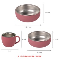 Ensemble d'alimentation pour bébé en acier inoxydable sans BPA, bols et tasses pour tout-petits avec manchon en silicone coloré amovible