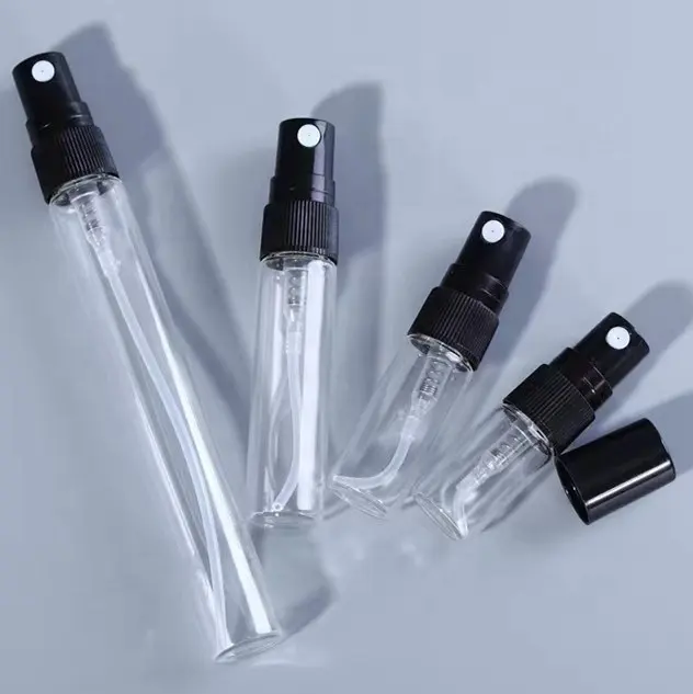Nieuwe Stijl 2 Ml 3 Ml 5 Ml 10 Ml Mini Lege Transparant Zwart Wit Glas Parfum Sample Fles Verstuiver spray Fles Voor Parfum