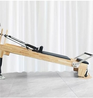 Tabla de Salto Antideslizante Premium, Caja de Sentado Estilo Estudio, Equipo de Entrenamiento de Yoga, Máquina de Pilates Comercial de Madera Negra para Ejercicios Corporales