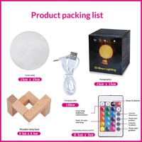 Lampe de Nuit Rétro Multicolore 3D Touch avec Télécommande, Lampe Lune 3D de 15 cm en PVC Sensible au Toucher, Rechargeable par USB, Idéale pour les Fêtes et Anniversaires